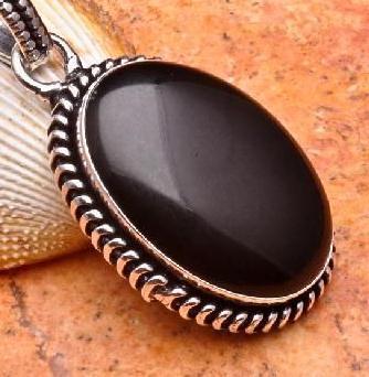 On 0146d pendentif pendant onyx noir argent 925