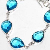 Am 3410b bracelet 5x aigue marine 16gr bleue 10x15mm bijou 1900 vente argent 925