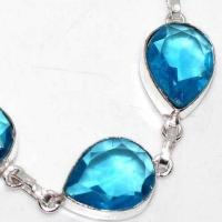 Am 3410c bracelet 5x aigue marine 16gr bleue 10x15mm bijou 1900 vente argent 925