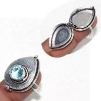 Am 3419a bague poison aigue marine t61 bleue 8gr 8mm bijou achat vente argent 925