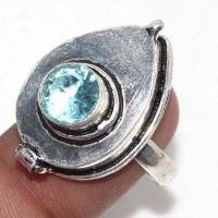 Am 3419c bague poison aigue marine t61 bleue 8gr 8mm bijou achat vente argent 925