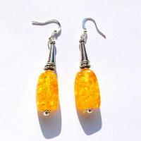 Amb 125c boucles oreilles pendants 9gr 50mm ambre baltique miel argent ethnique