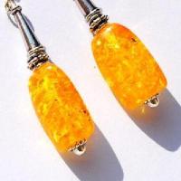 Amb 125d boucles oreilles pendants 9gr 50mm ambre baltique miel argent ethnique