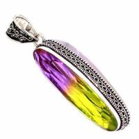 Ame 1022c pendentif pendant 14x50mm 19gr ametrine mauve or achat vente bijou argent 925