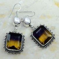 Ame 829a boucles pendants oreilles ametrine perle nacre achat vente bijou argent 925