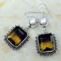 Ame 829b boucles pendants oreilles ametrine perle nacre achat vente bijou argent 925