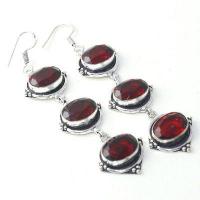 Gr 0623e boucles oreilles grenat achat vente bijoux argent 925