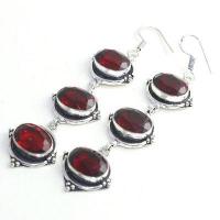 Gr 0623f boucles oreilles grenat achat vente bijoux argent 925