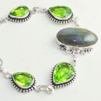 Lb 0104 bracelet labradorite peridot 23 gr achat vente bijou argent 925 1 