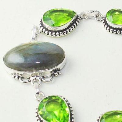 Lb 0104 bracelet labradorite peridot 23 gr achat vente bijou argent 925 1 