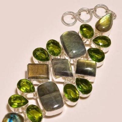 Lb 0106 bracelet labradorite peridot achat vente bijou argent 925 2 