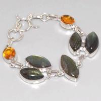 Lb 0602a bracelet labradorite citrine achat vente bijou argent 925