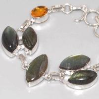 Lb 0602c bracelet labradorite citrine achat vente bijou argent 925