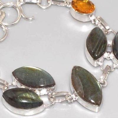 Lb 0602c bracelet labradorite citrine achat vente bijou argent 925