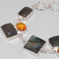 Lb 0603b bracelet labradorite citrine achat vente bijou argent 925