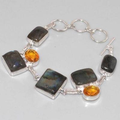 Lb 0603d bracelet labradorite citrine achat vente bijou argent 925