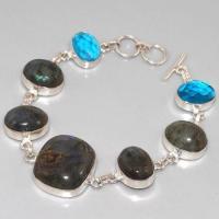 Lb 0604d bracelet labradorite topaze achat vente bijou argent 925