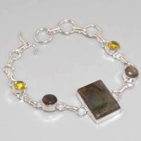 Lb 0618a bracelet labradorite citrine achat vente bijou argent 925