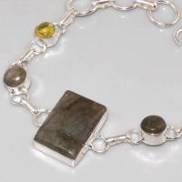 Lb 0618b bracelet labradorite citrine achat vente bijou argent 925