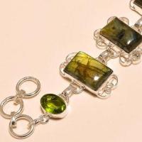 Lb 0631b bracelet labradorite peridot achat vente bijou argent 925