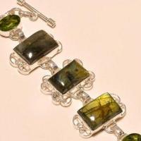 Lb 0631c bracelet labradorite peridot achat vente bijou argent 925