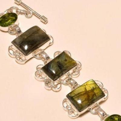 Lb 0631d bracelet labradorite peridot achat vente bijou argent 925