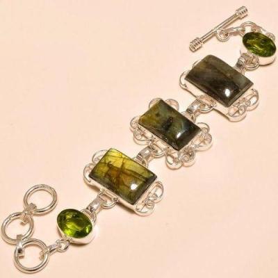 Lb 0631d bracelet labradorite peridot achat vente bijou argent 925