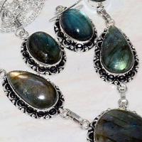 Lb 0716c collier boucles oreilles parure labradorite ethnique achat vente bijou argent 925