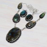 Lb 0716d collier boucles oreilles parure labradorite ethnique achat vente bijou argent 925