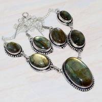 Lb 0718a collier boucles oreilles parure labradorite achat vente bijou ethniques argent 925