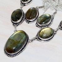 Lb 0718b collier boucles oreilles parure labradorite achat vente bijou ethniques argent 925