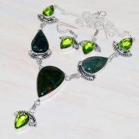 Lb 0719d collier boucles oreilles parure labradorite peridot achat vente bijou argent 925