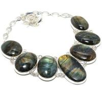 Lb 0730e collier parure labradorite bleue 142gr 35 50mm achat vente bijoux argent 925