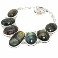 Lb 0730h collier parure labradorite bleue 142gr 35 50mm achat vente bijoux argent 925