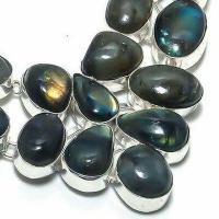 Lb 0735c collier parure labradorite bleue 140gr 10 30mm achat vente bijoux argent 925