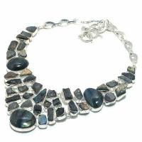 Lb 0736d collier parure labradorite bleue 100gr 10 30mm achat vente bijoux argent 925