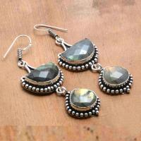 Lb 0799a boucles pendant oreilles 17gr paire labradorite achat vente bijou argent 925