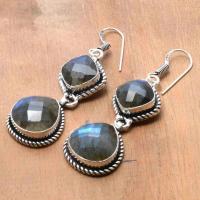 Lb 0800b boucles pendant oreilles 13gr paire labradorite achat vente bijou argent 925