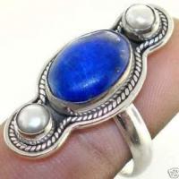 Lpc 025a bague lapis lazuli t55 10x15mm argent