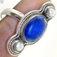 Lpc 025c bague lapis lazuli t55 10x15mm argent