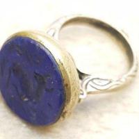 Lpc 030 bague chevaliere t61 16gr lapis lazuli 20mm bijoux intaille taureau 2 