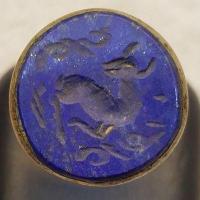 Lpc 030 bague chevaliere t61 16gr lapis lazuli 20mm bijoux intaille taureau 3 