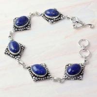 Lpc 031a bracelet 20gr lapis lazuli topaze 10x15a afghan bijou argent 925 achat vente