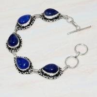 Lpc 038 bracelet lapis lazuli bijou ethnique tibet afghan afghanistan argent 925 1 