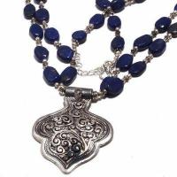 Lpc 039 collier pendentif 62gr lapis lazuli 50x60mm bijoux ethniques argent 2 