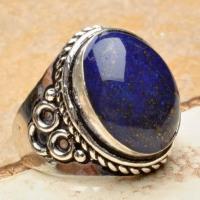 Lpc 101 bague ethnique lapis lazuli t59 12x16mm argent 2 