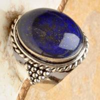 Lpc 102 bague ethnique lapis lazuli t57 12x16mm argent 3 