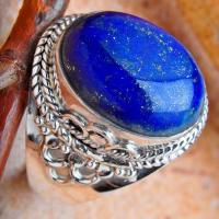 Lpc 106 bague ethnique lapis lazuli t57 14x20mm argent 3 