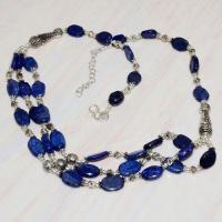 Lpc 237dt collier sautoir parure 49gr lapis lazuli ethnique tibet afghan argent 925 achat vente