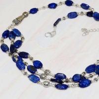 Lpc 238b collier sautoir parure 51gr lapis lazuli bijou ethnique tibet argent 925 achat vente